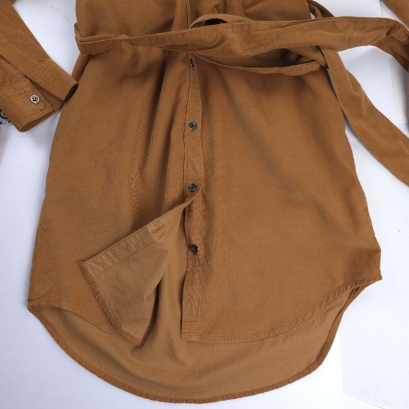 New Lucky Brand Brown Corduroy Button-Up Shirt Dress Sz Xs - Picture 6 of 7